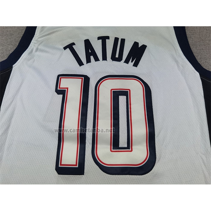 Camiseta USA 2024 Jayson Tatum #10 Blanco